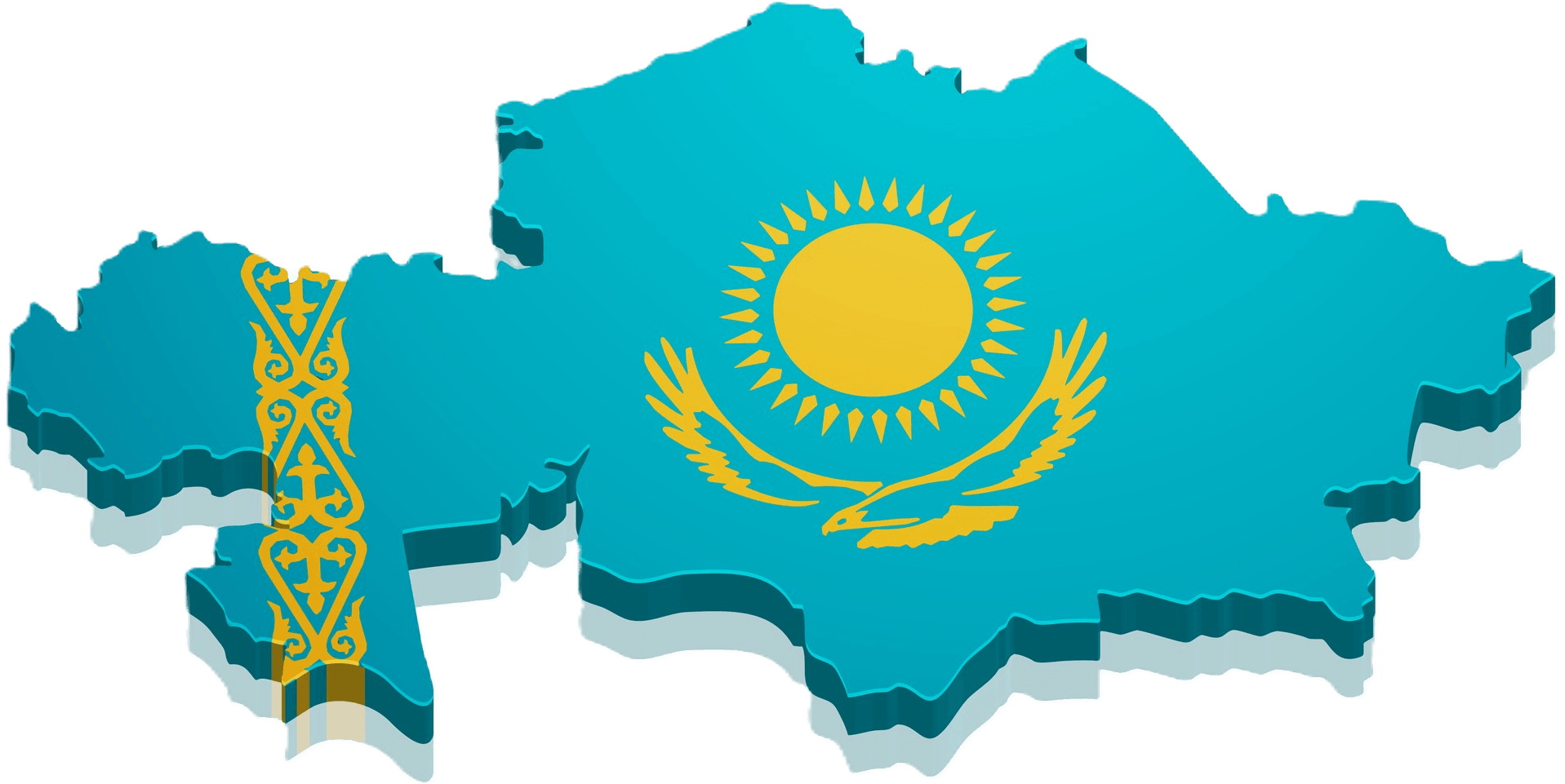 Карта Казахстана с отметками городов (Алмата, Астана, Шымкент), показывающая географию работы интегратора amoCRM №1 с опытом 5+ лет и 1000+ успешными внедрениями.