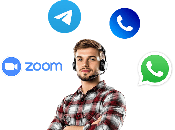 Техническая поддержка amoCRM для Казахстана на Казахском и русском языках. Связь через Telegram, Zoom, телефон и WhatsApp для настройки и решения проблем.