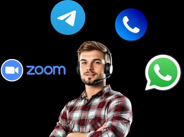Техническая поддержка amoCRM для Казахстана на Казахском и русском языках. Связь через Telegram, Zoom, телефон и WhatsApp для настройки и решения проблем.